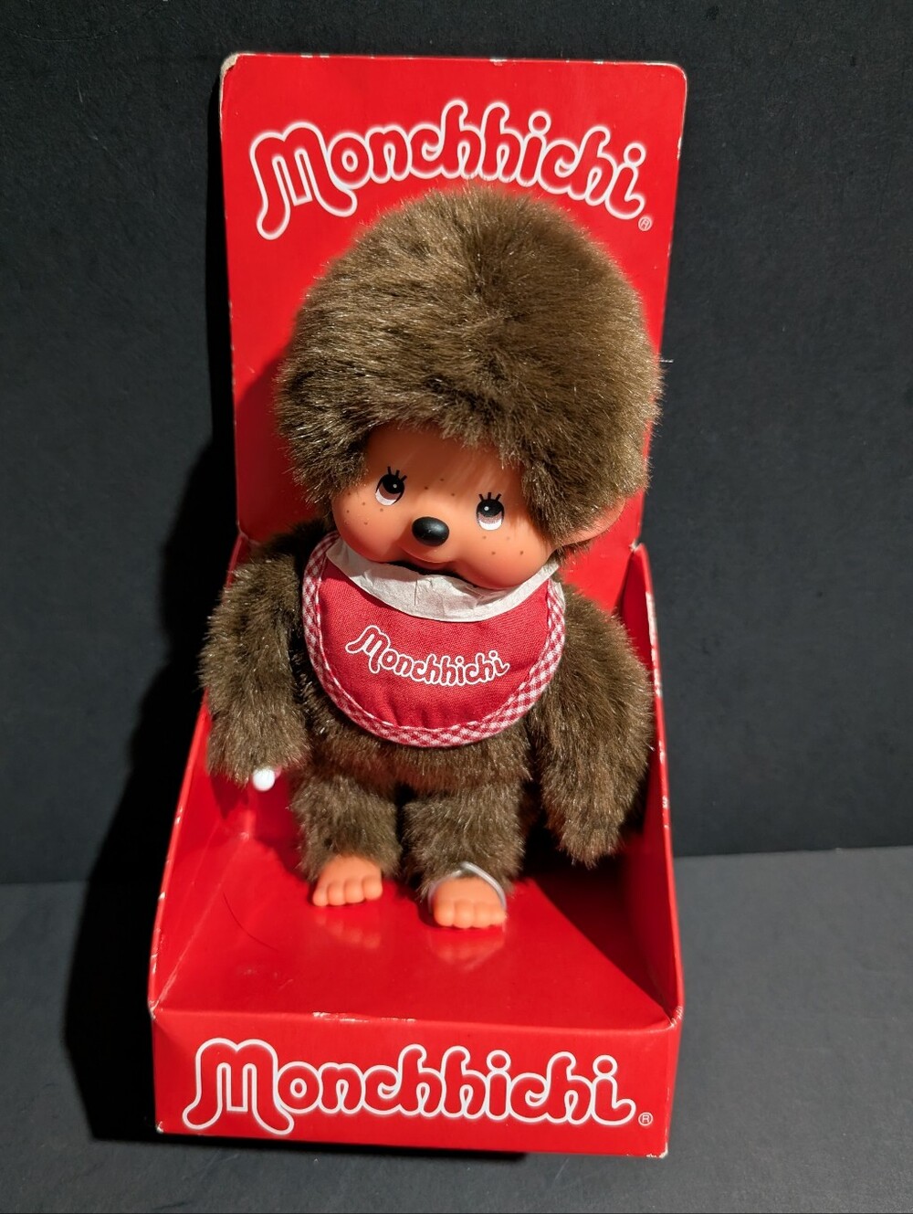 New MONCHHICHI Mascot Classic Brown Boy doll . Sekiguchi. Measures approximately